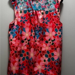 Floral Woman’s Blouse  - Red, Pinks and Blue